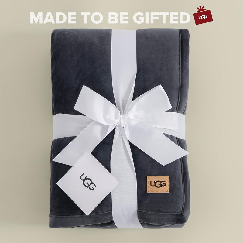 UGG Bliss Throw Blanket Plush Soft Fleece Fluffy Blankets for Bed or Couch Oversized Warm Reversible Machine Washable Medium Weight Home Decor Giftable Throw, 50-inch x 70-inch, Imperial Blue - Image 3